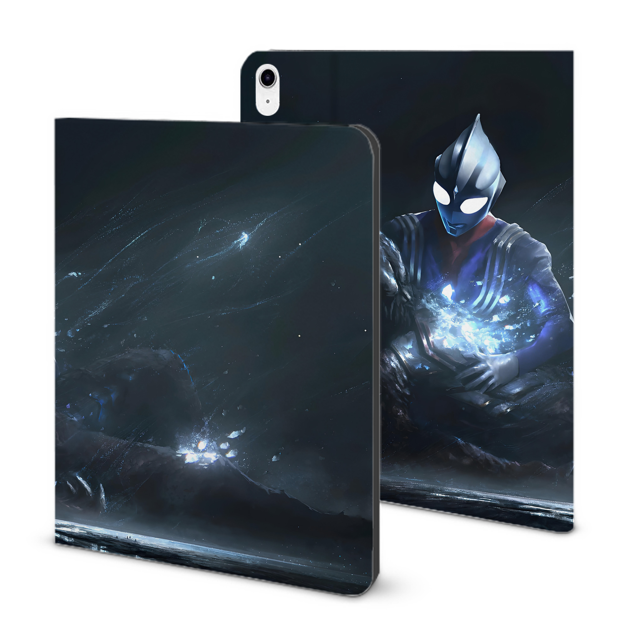（画像用） ウルトラマン Ultraman IPad ケース ブック型 PUレザー TPU 耐衝撃 軽量 薄型 ペン収納なし 全面保護 IPad 各モデル対応